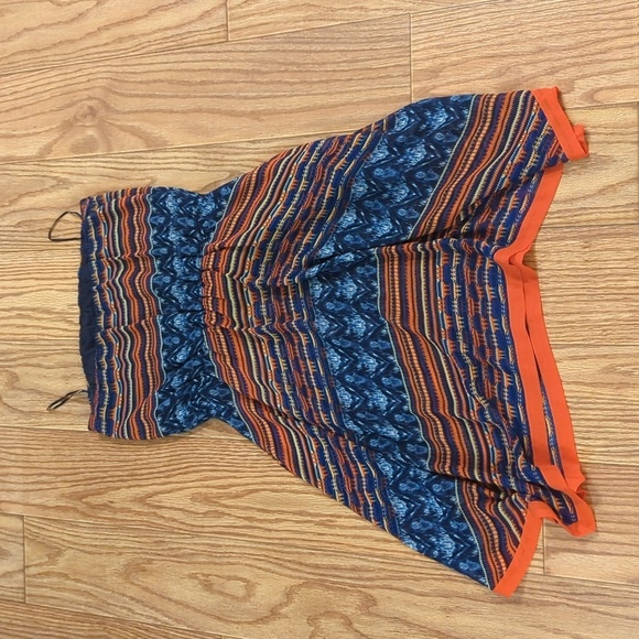 Maeve Anthropologie strapless Urcos Bliss scarf hem tribal print dress, S - Picture 5 of 6